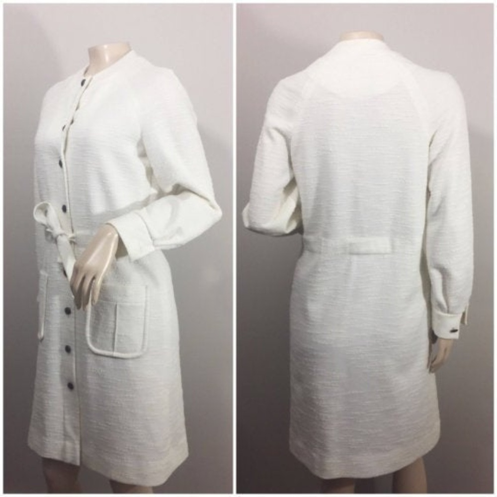 Justin McCarty Belted Cream Dress // Wooden Button